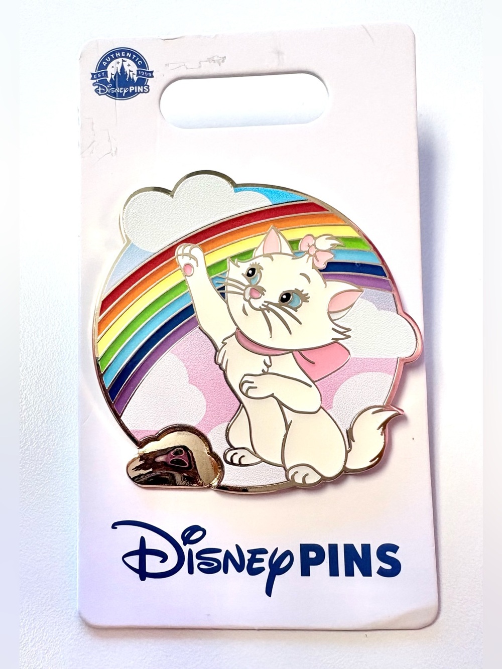 Disney Parks Marie The Aristocats Rainbow Cloud Cute Pin Trading New On Card